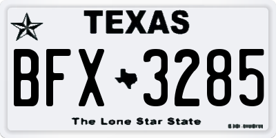 TX license plate BFX3285