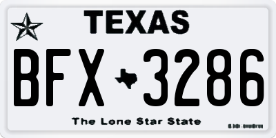 TX license plate BFX3286