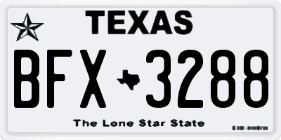 TX license plate BFX3288