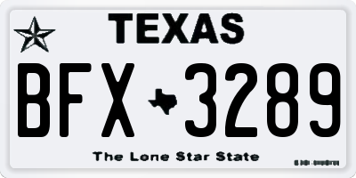 TX license plate BFX3289
