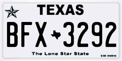 TX license plate BFX3292