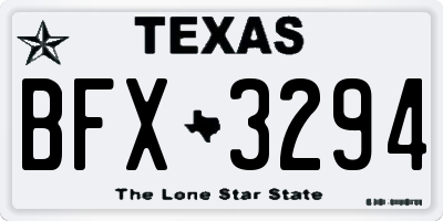 TX license plate BFX3294