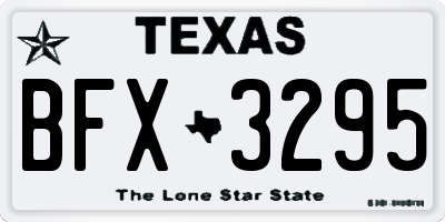 TX license plate BFX3295