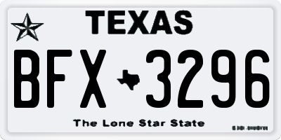 TX license plate BFX3296