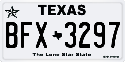 TX license plate BFX3297