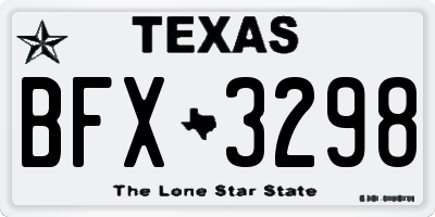 TX license plate BFX3298