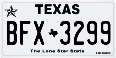 TX license plate BFX3299