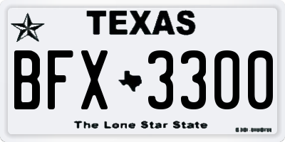 TX license plate BFX3300