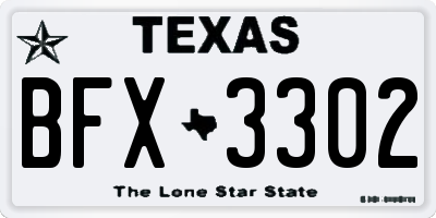 TX license plate BFX3302