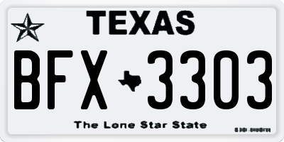TX license plate BFX3303