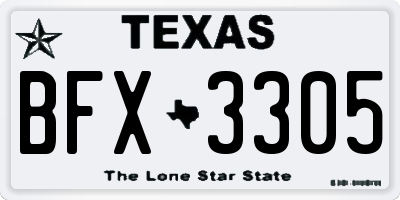 TX license plate BFX3305