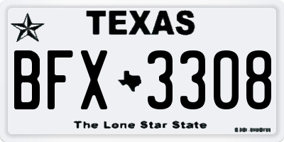 TX license plate BFX3308