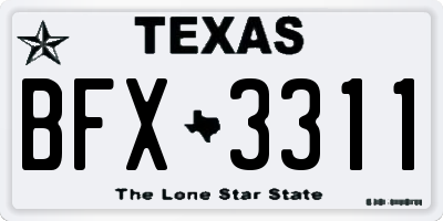 TX license plate BFX3311