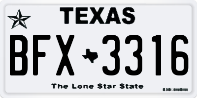 TX license plate BFX3316