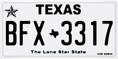 TX license plate BFX3317