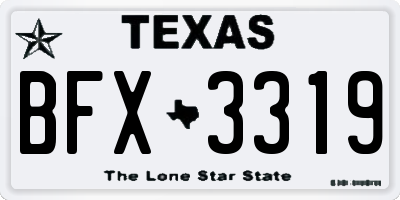 TX license plate BFX3319