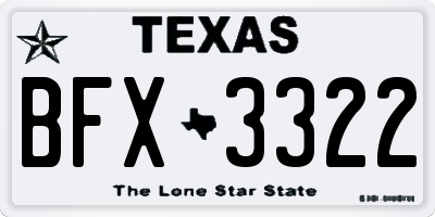 TX license plate BFX3322