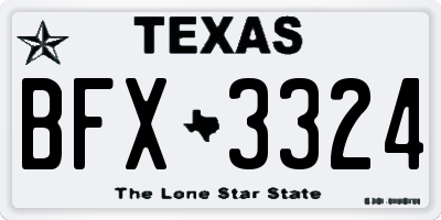 TX license plate BFX3324