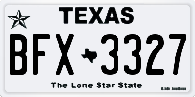 TX license plate BFX3327