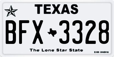 TX license plate BFX3328