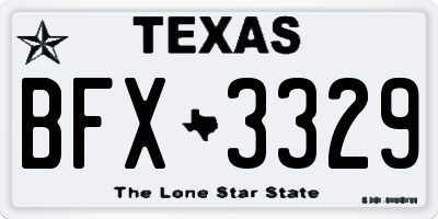 TX license plate BFX3329
