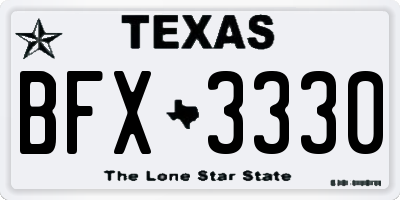 TX license plate BFX3330