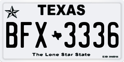 TX license plate BFX3336