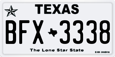 TX license plate BFX3338
