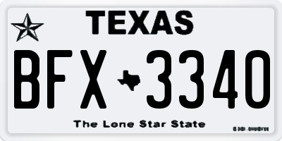 TX license plate BFX3340