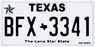 TX license plate BFX3341