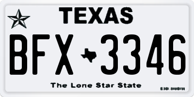 TX license plate BFX3346