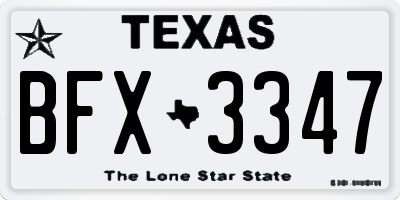 TX license plate BFX3347