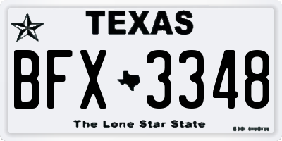 TX license plate BFX3348