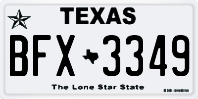 TX license plate BFX3349