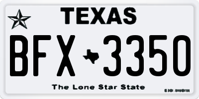 TX license plate BFX3350