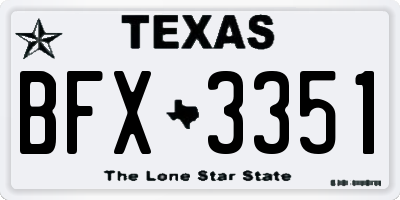 TX license plate BFX3351