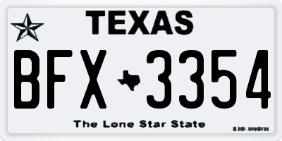 TX license plate BFX3354