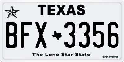 TX license plate BFX3356