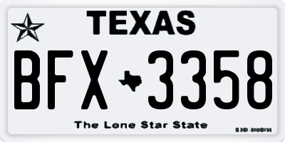 TX license plate BFX3358