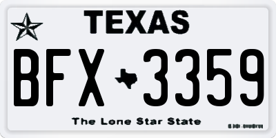 TX license plate BFX3359