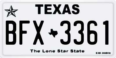 TX license plate BFX3361
