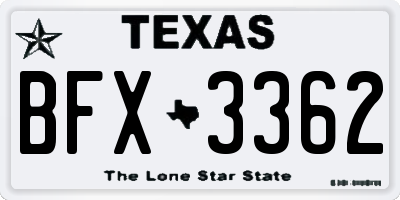 TX license plate BFX3362