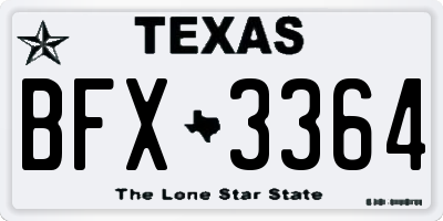 TX license plate BFX3364