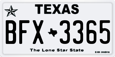 TX license plate BFX3365