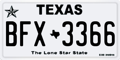 TX license plate BFX3366