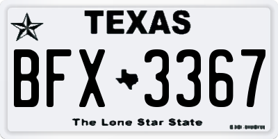 TX license plate BFX3367