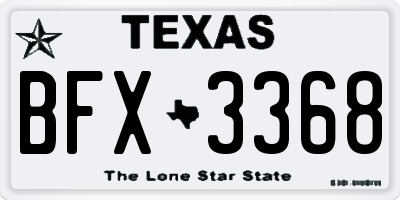 TX license plate BFX3368