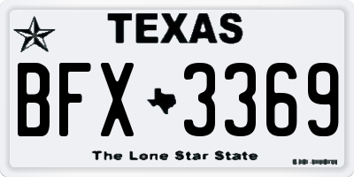 TX license plate BFX3369