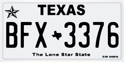 TX license plate BFX3376
