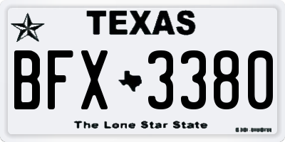 TX license plate BFX3380